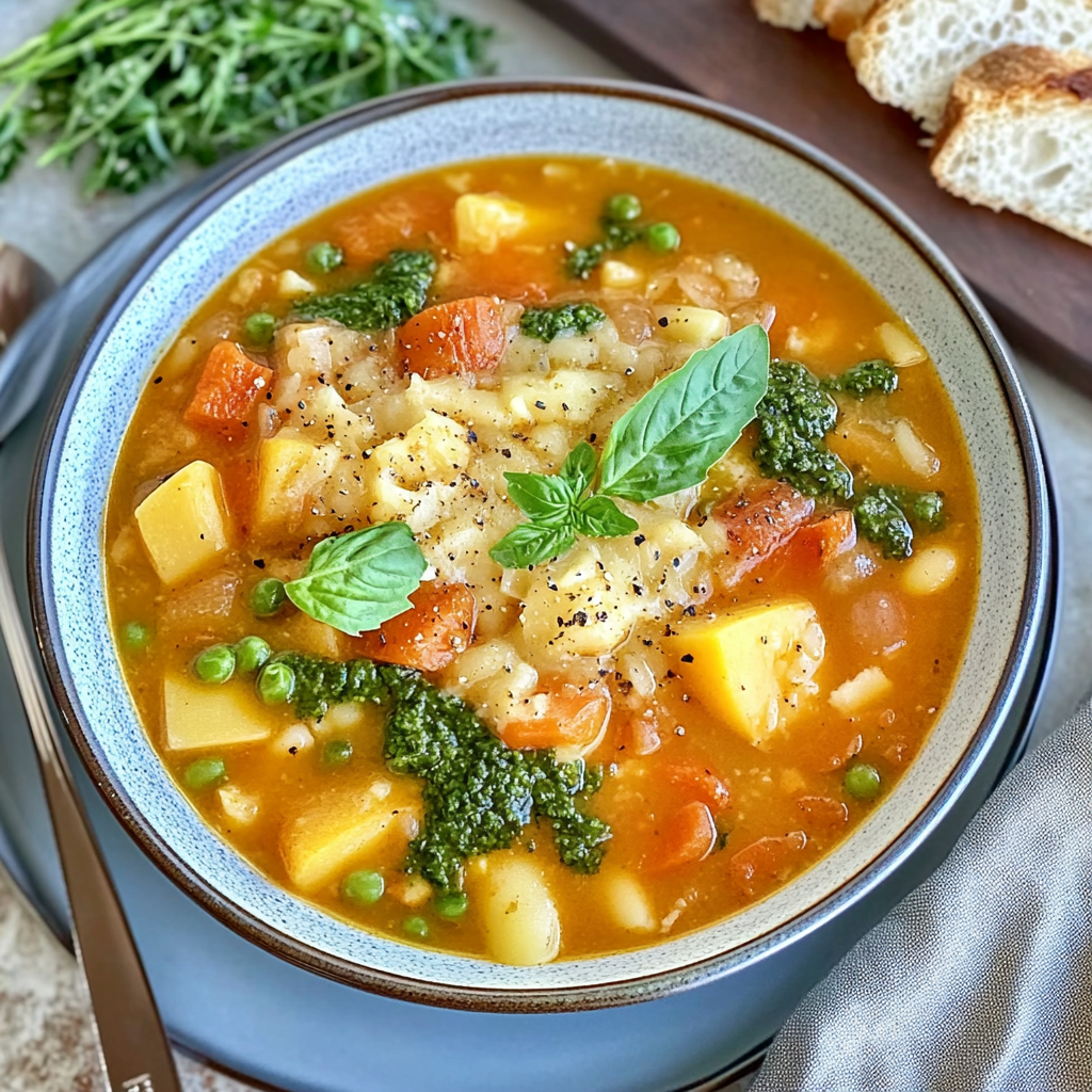 Recipe preparation for One Pot Creamy Vegetable Soup