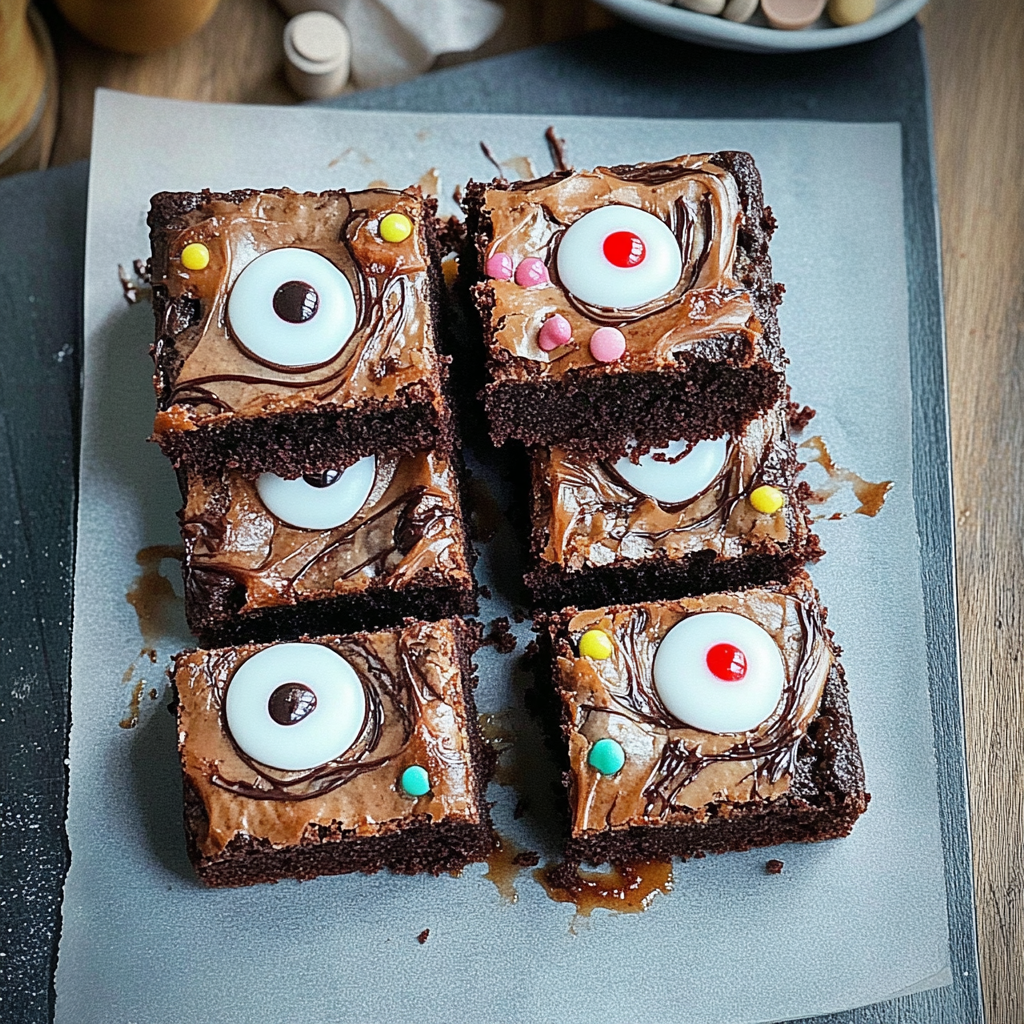 Recipe preparation for Eyeball Brownies