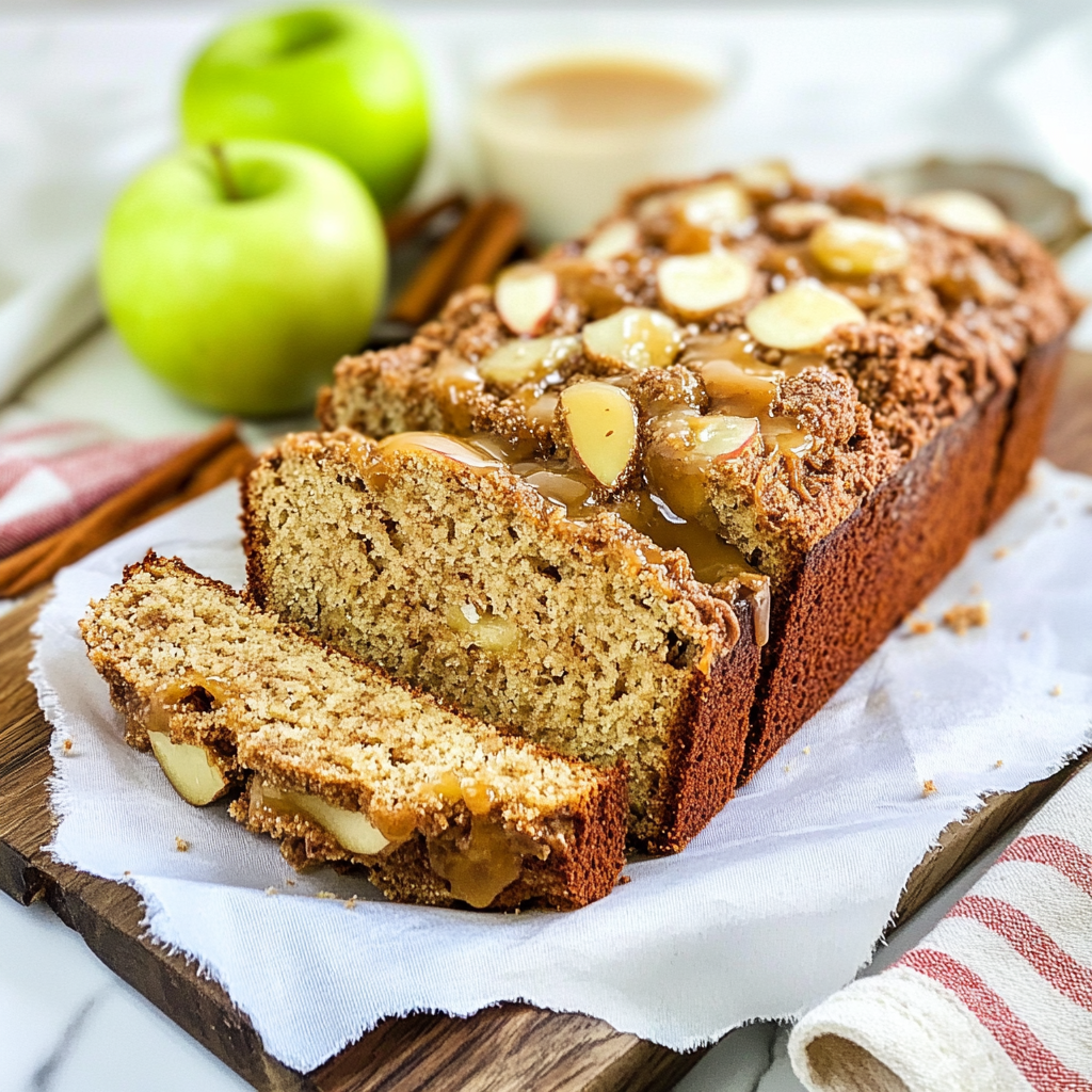 Recipe preparation for Glazed Apple Cinnamon Bread
