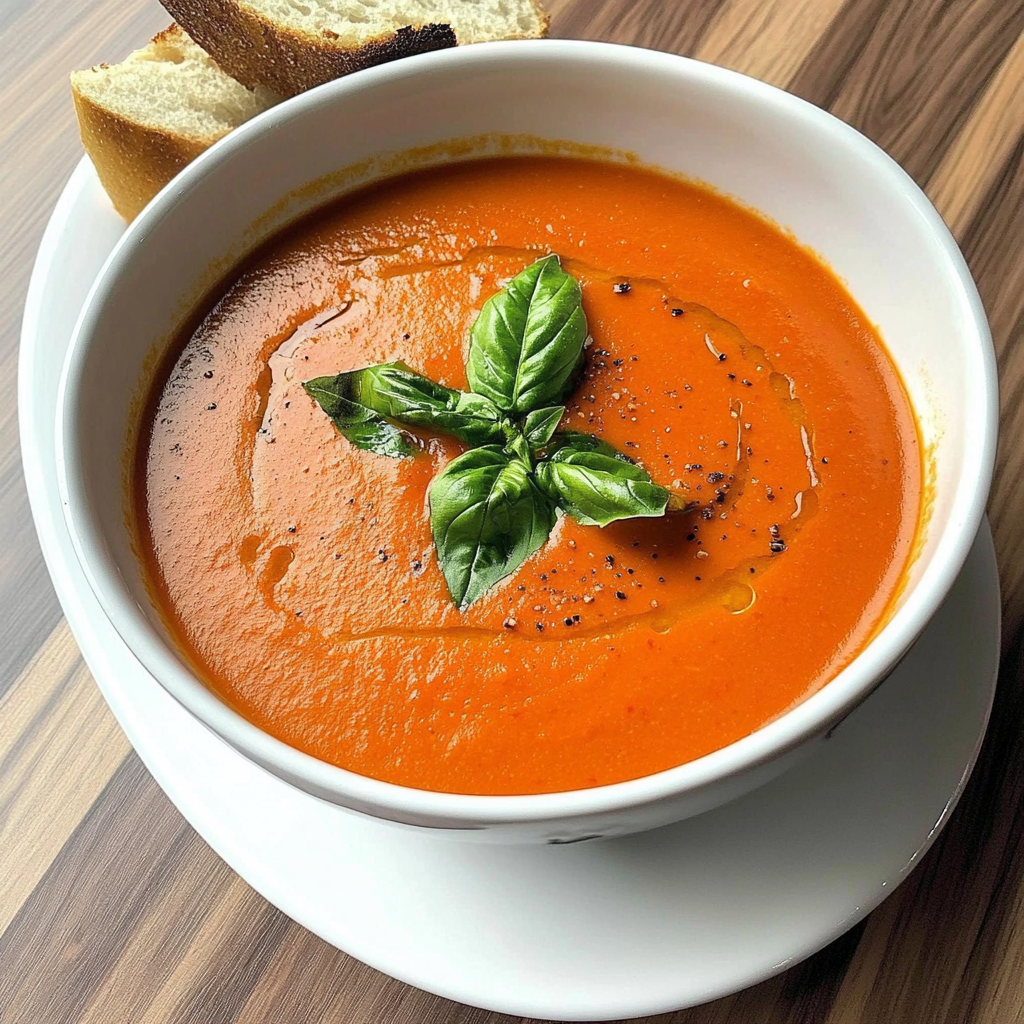 Recipe preparation for Tomato Basil soup