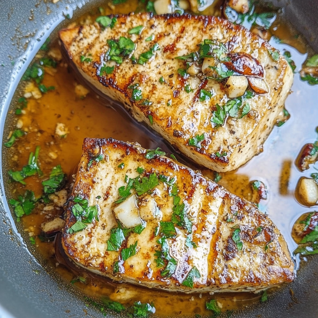 Recipe preparation for Garlic Butter Tofu