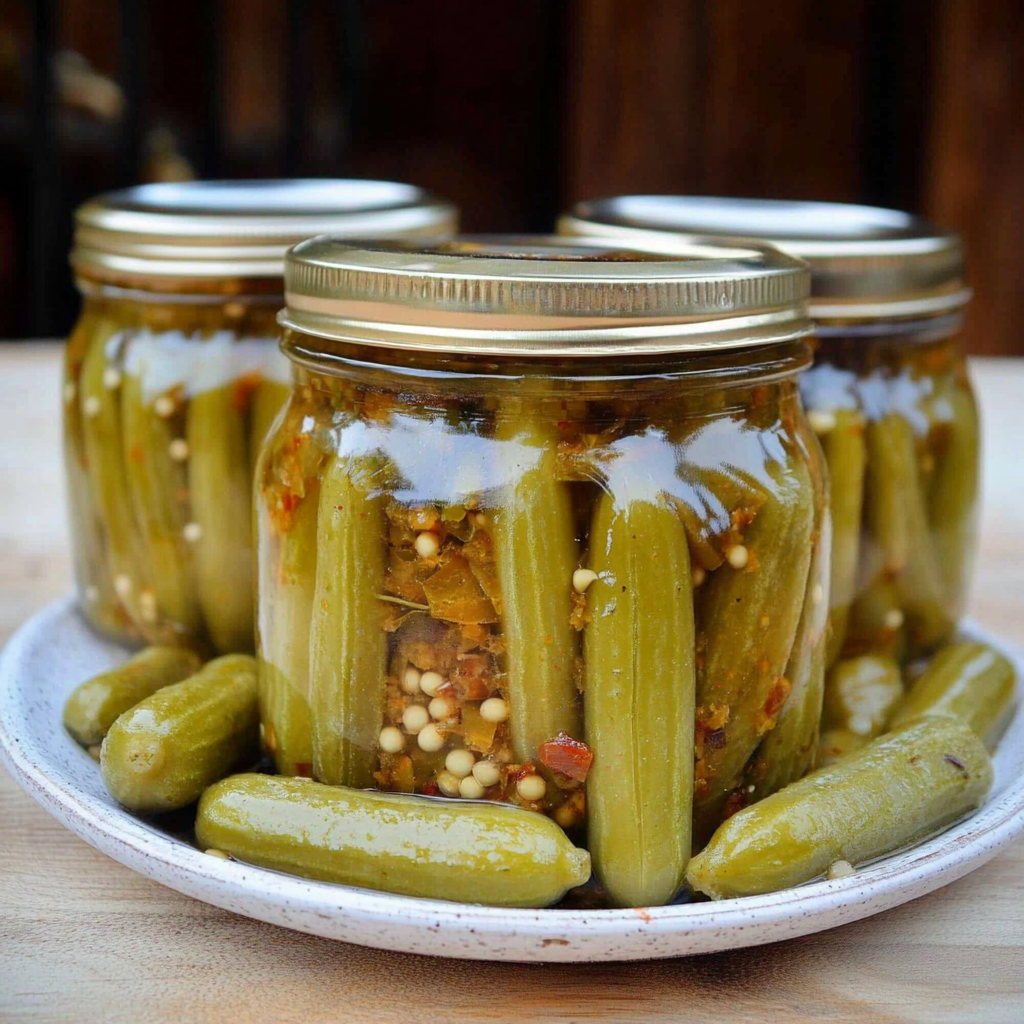 Recipe preparation for Homemade Pickled Okra