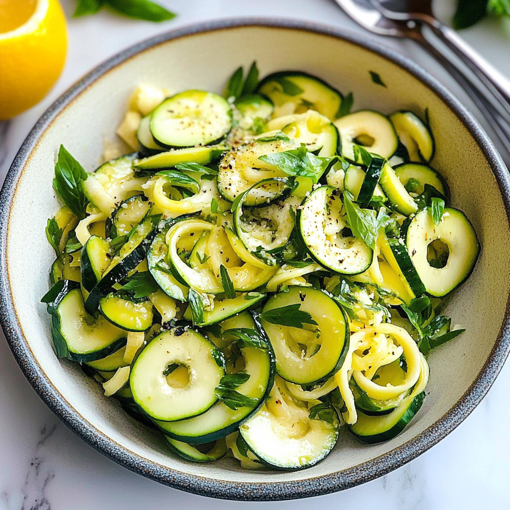 Recipe preparation for Zucchini Salad