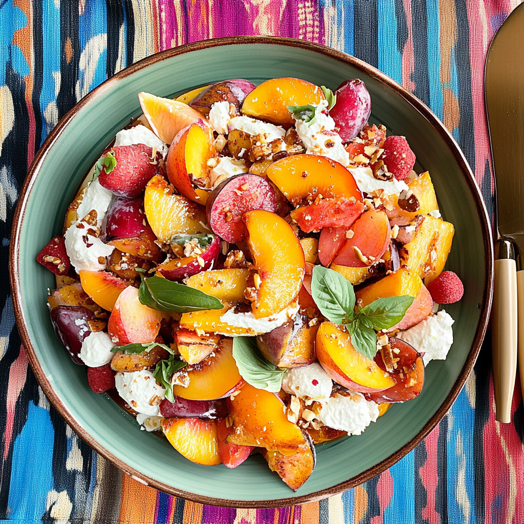 Recipe preparation for Peach Salad