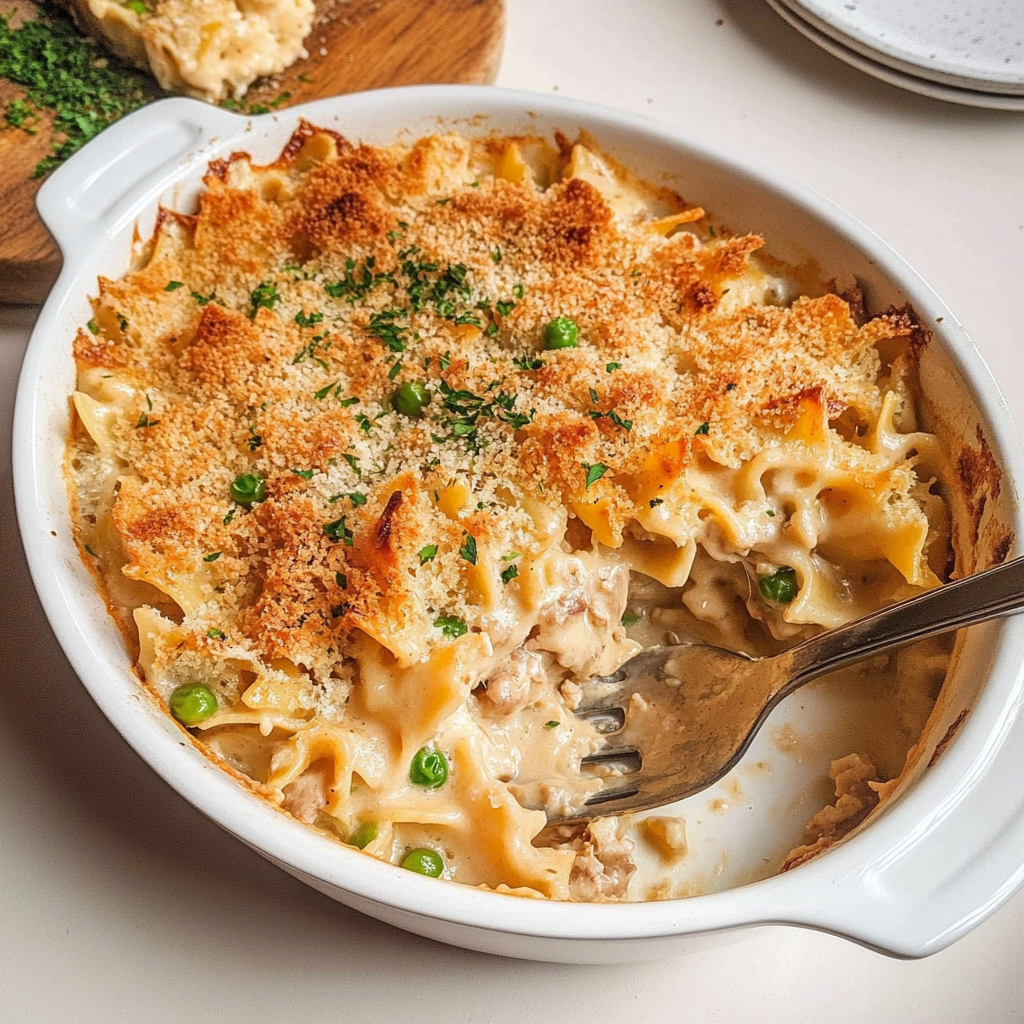 Recipe preparation for Tuna Noodle Casserole