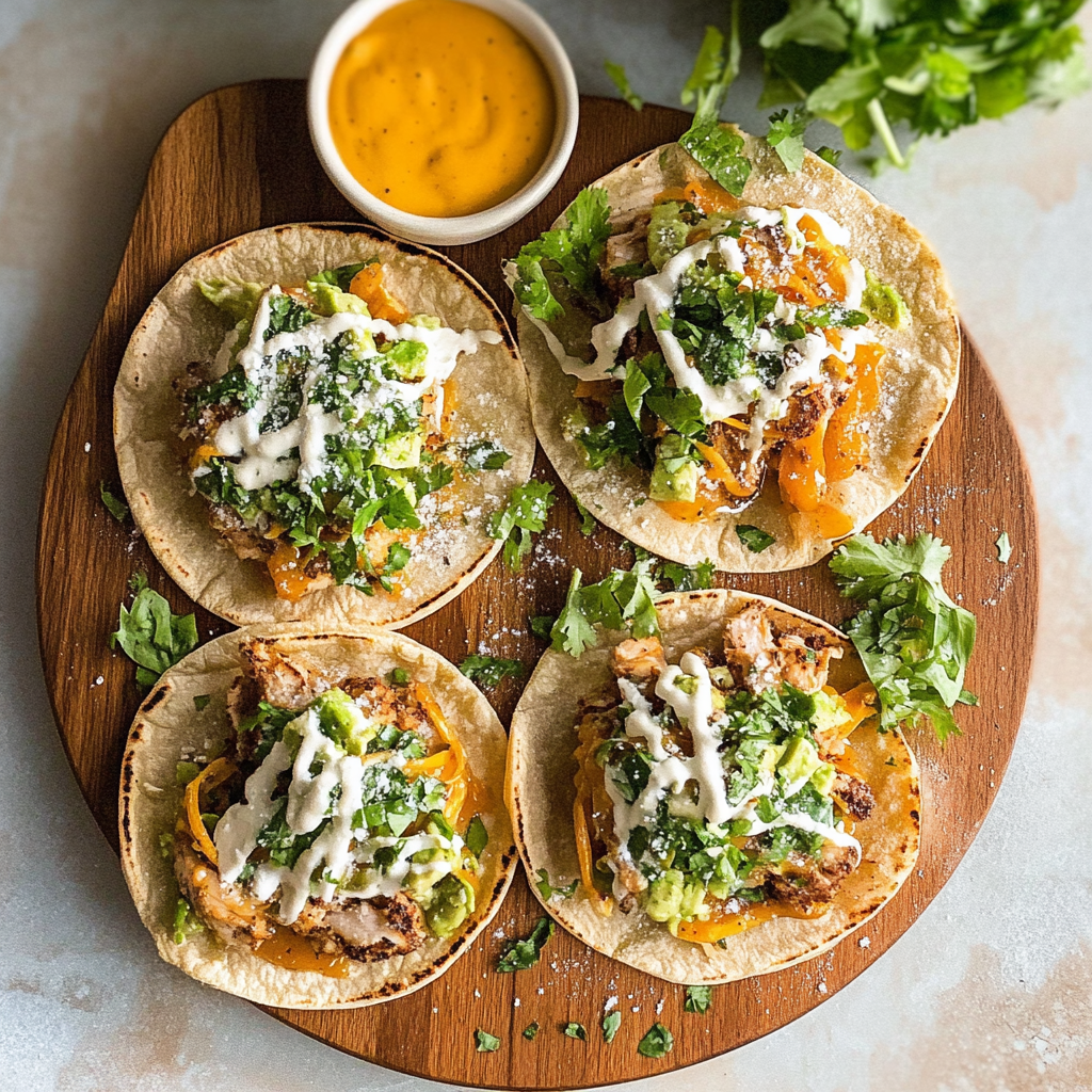 Recipe preparation for Smash Chicken Caesar Tacos