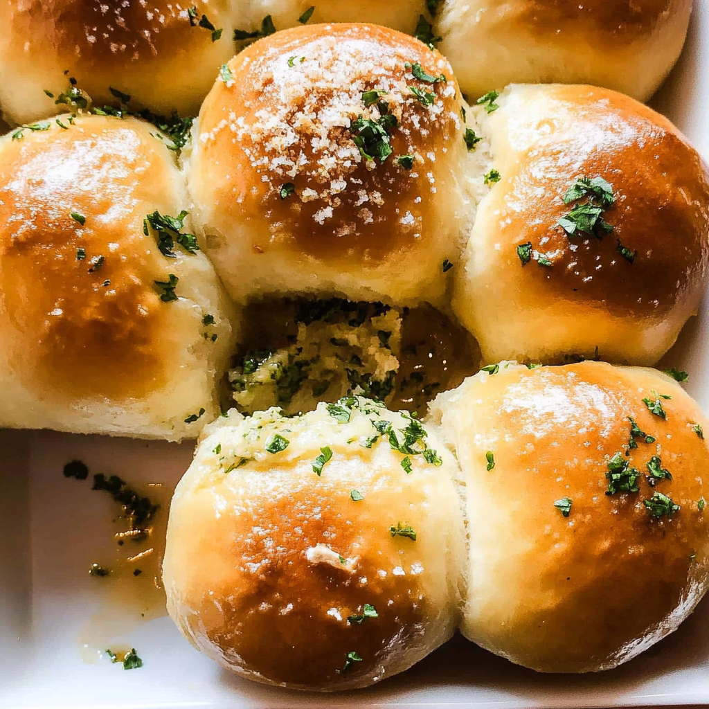 Recipe preparation for Garlic Butter Bread Rolls