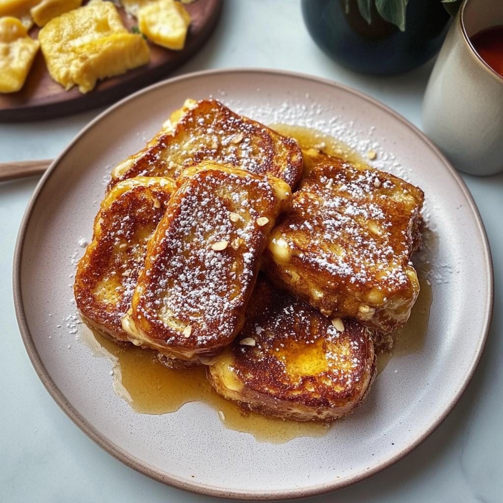 Recipe preparation for Hawaiian Roll French Toast