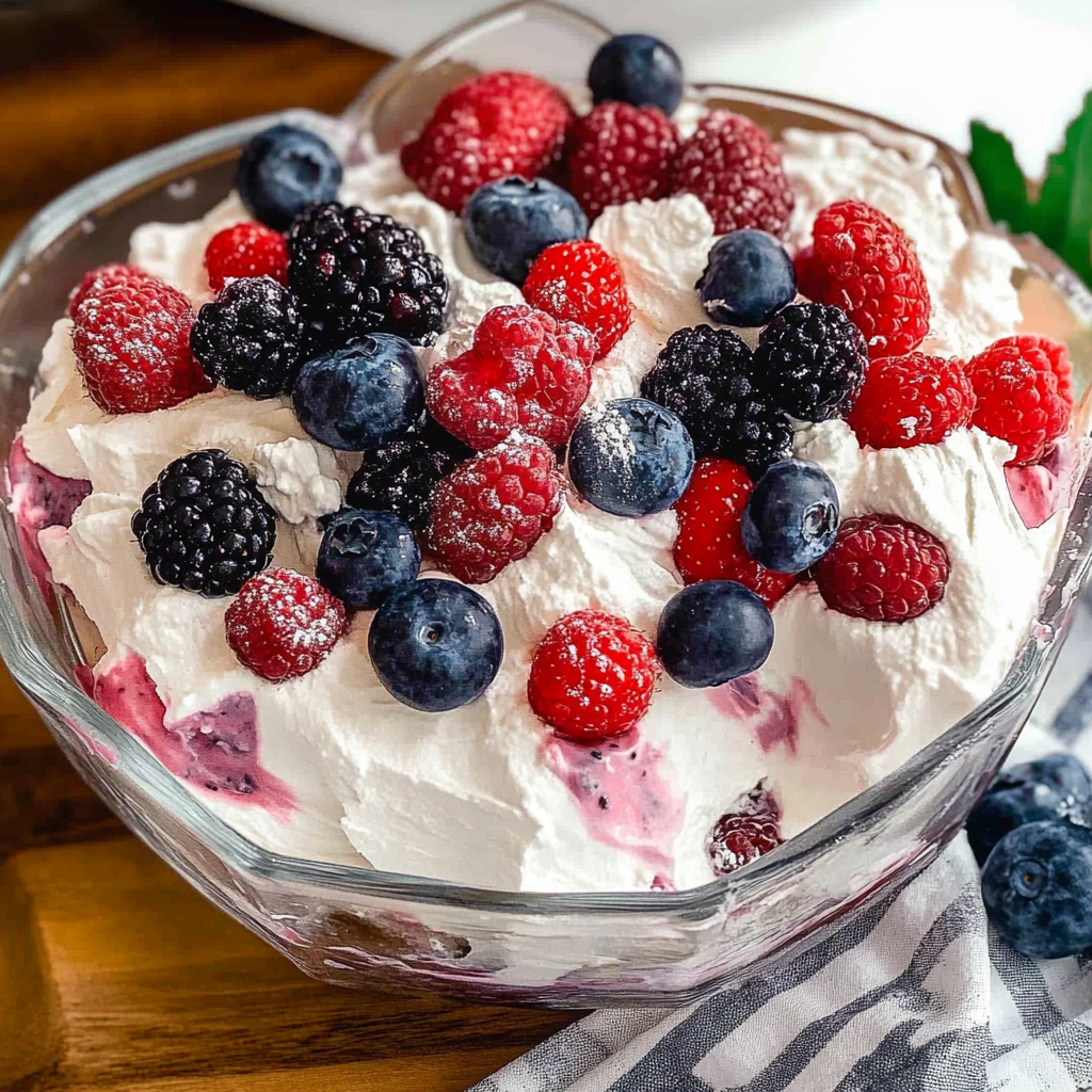 Recipe preparation for Very Berry Fluff Salad