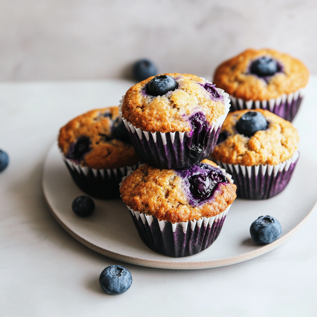 Recipe preparation for Healthy Greek Yogurt Blueberry Protein Muffins