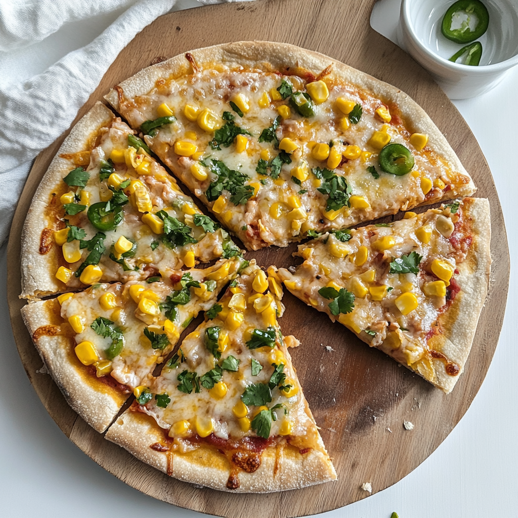 Recipe preparation for Mexican Street Corn Pizza