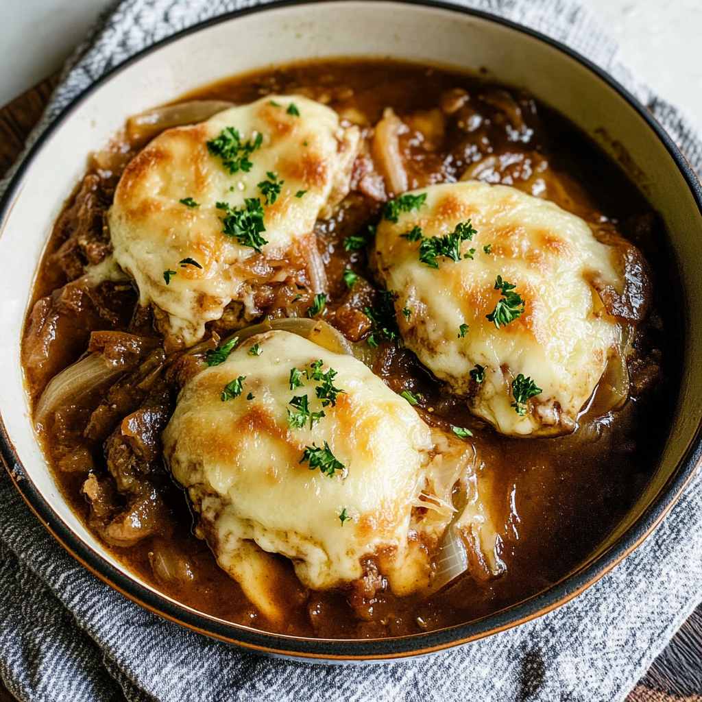 Recipe preparation for Crockpot French Onion Soup