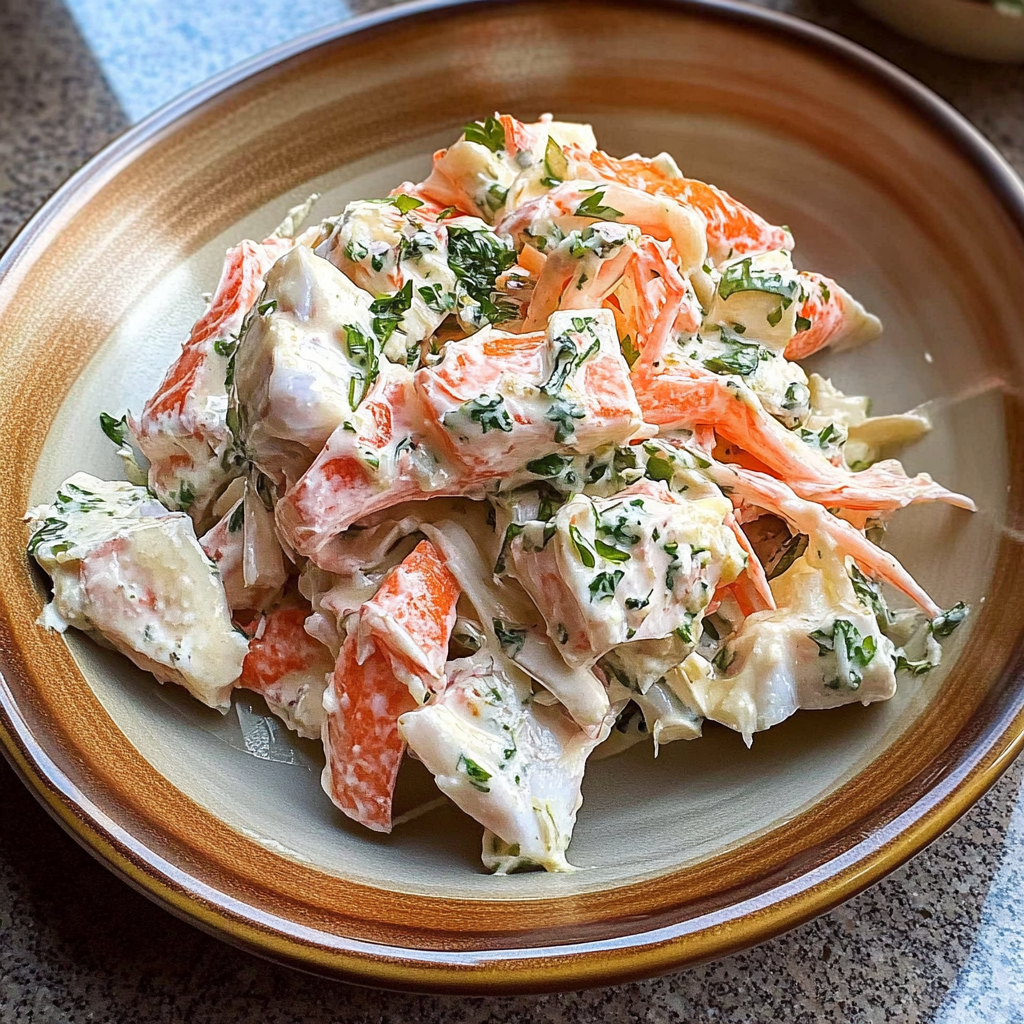 Recipe preparation for Crab Salad