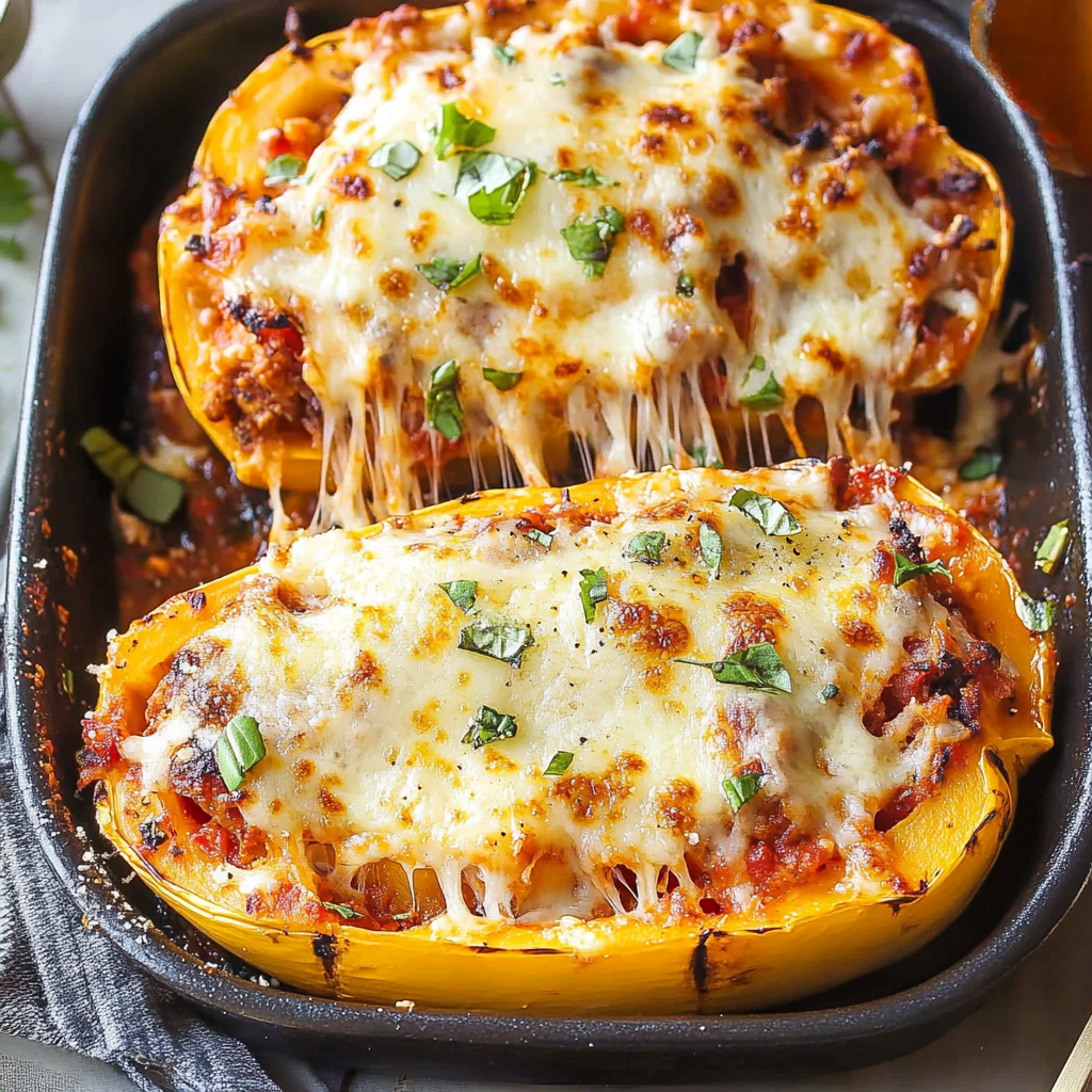 Recipe preparation for Turkey Marinara Spaghetti Squash