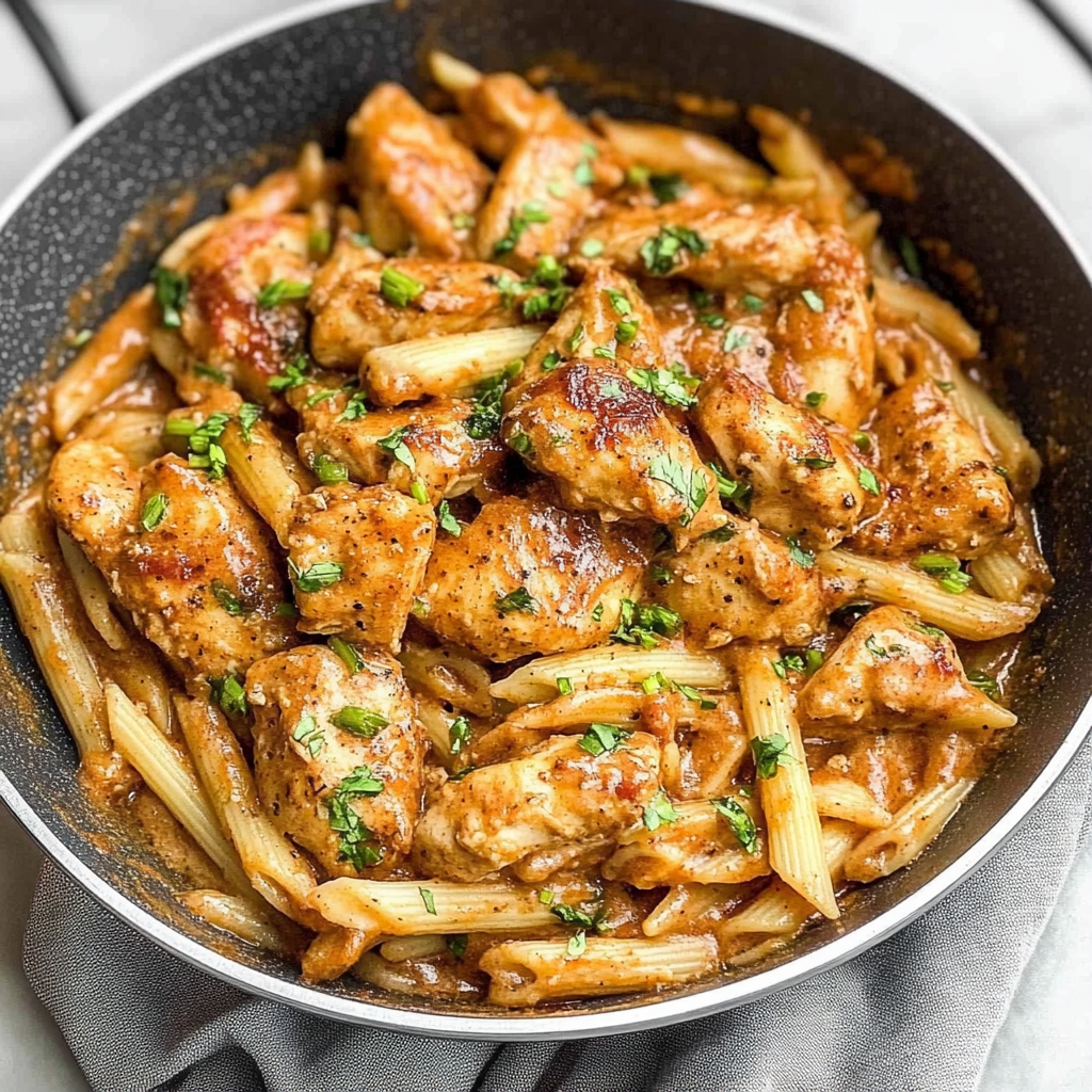 Recipe preparation for Maple Garlic Chicken Bites with Spicy Cajun Alfredo & Crispy Brussels Twists