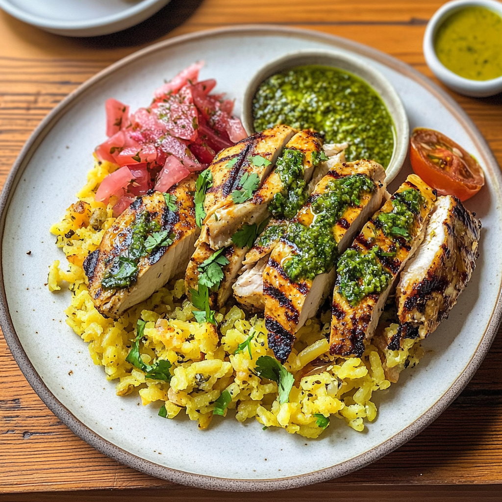 Recipe preparation for Grilled Chicken Chimichurri Bowl Recipe