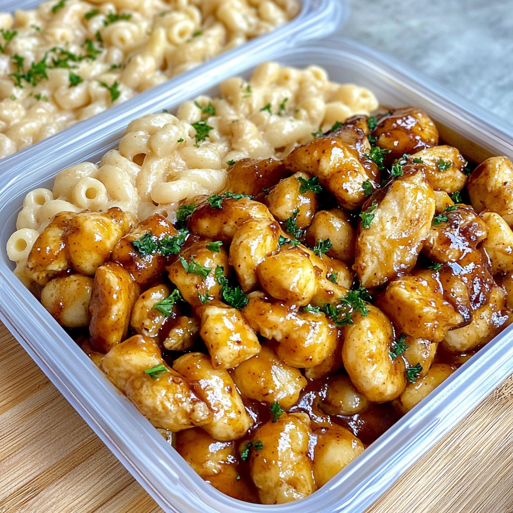 Recipe preparation for Creamy Honey Pepper Chicken Mac and Cheese Recipe