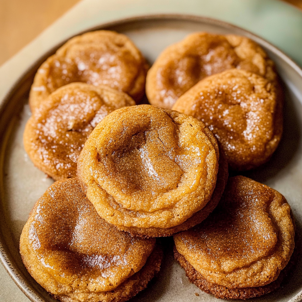 Recipe preparation for Brown Butter Pumpkin Snickerdoodle Cookies