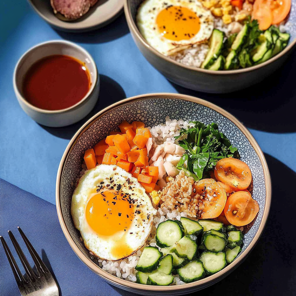 Recipe preparation for Savory Oatmeal Bowls (Korean-inspired with eggs & vegetables)