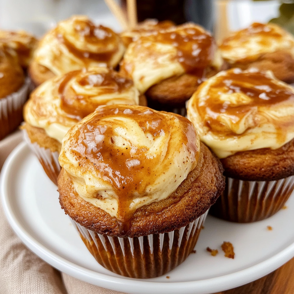 Recipe preparation for Pumpkin Cream Cheese Swirl Muffins