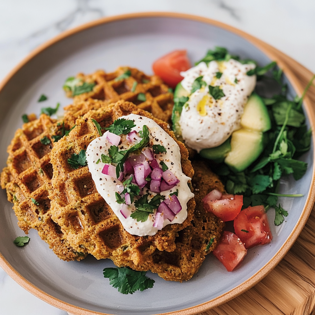Recipe preparation for Waffle Falafel