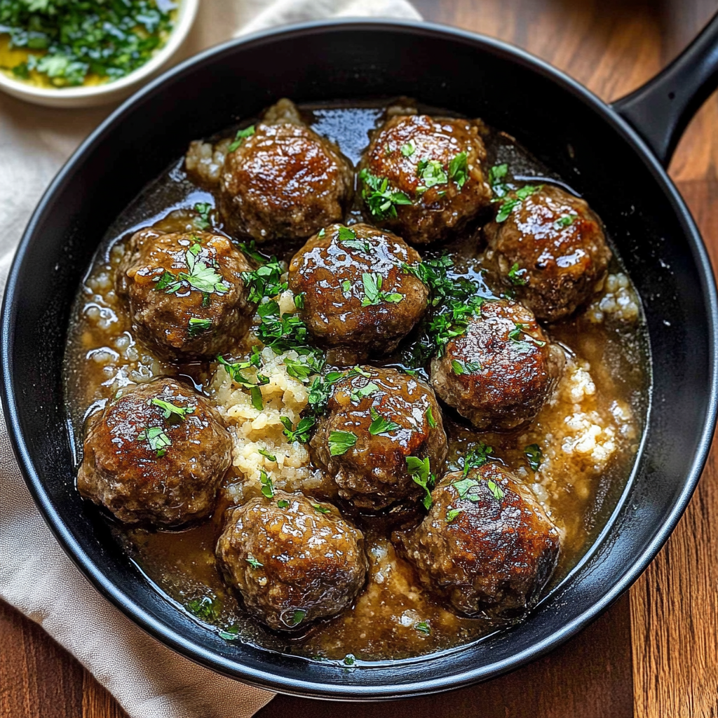 Recipe preparation for Salisbury Beef Steak Meatballs