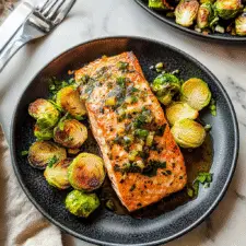 Sheet-Pan Salmon with Brussels Sprouts