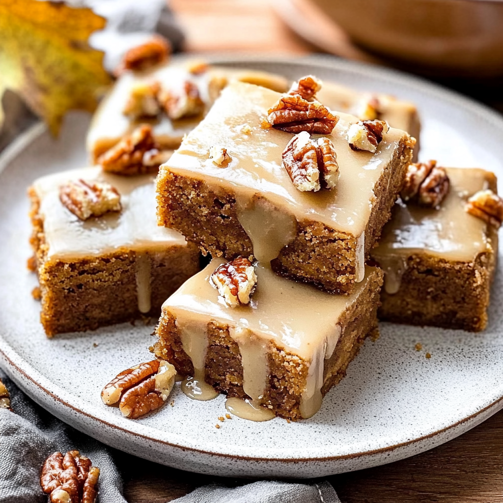 Recipe preparation for maple pecan blondies