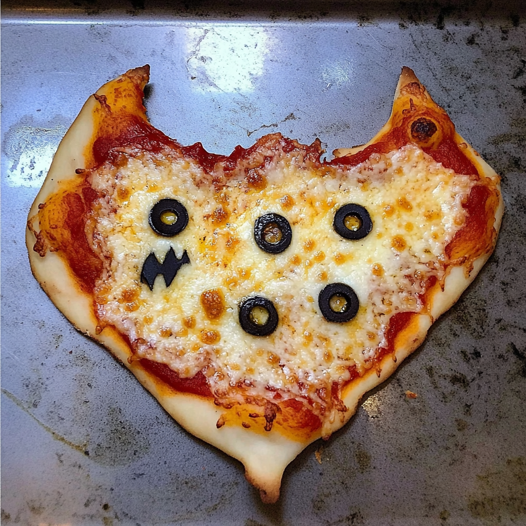Recipe preparation for bat-shaped mini pizzas