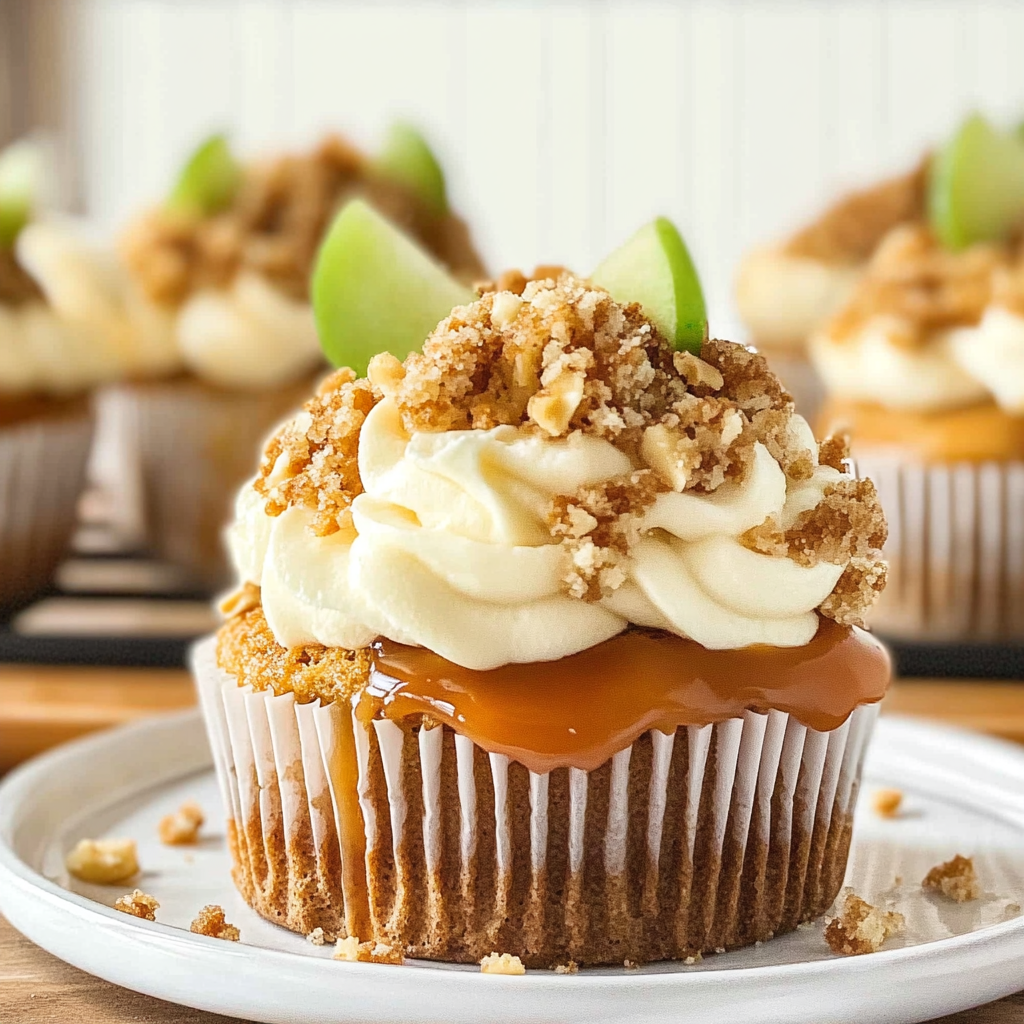 Recipe preparation for Apple Pie Cupcakes with Crumble Topping