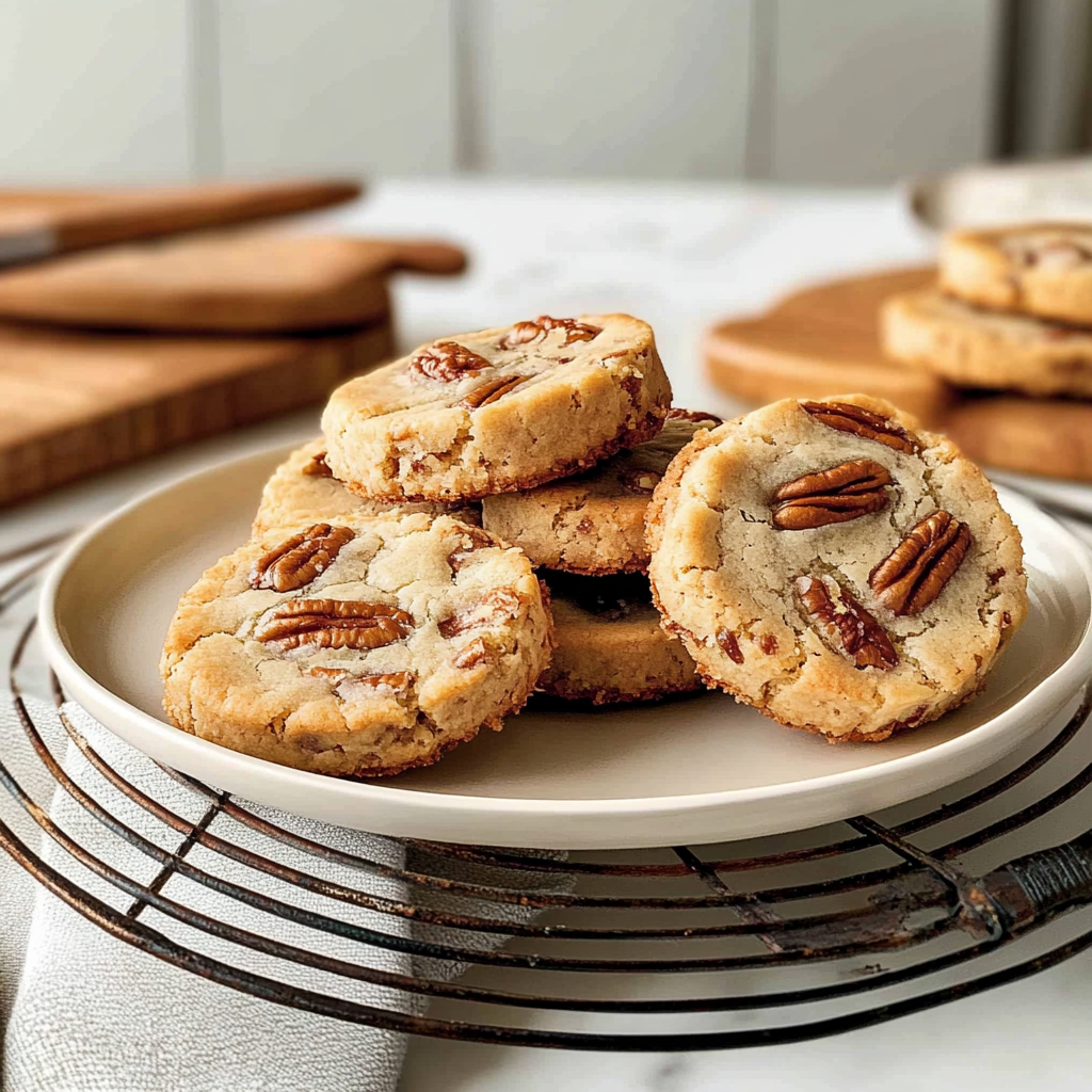 Recipe preparation for Butter Pecan Shortbread Cookies