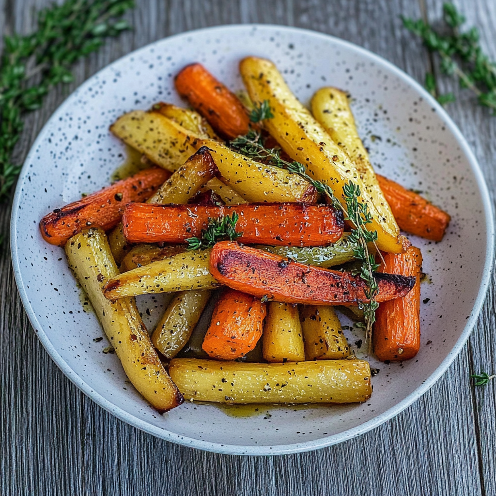 Recipe preparation for maple roasted carrots and parsnips