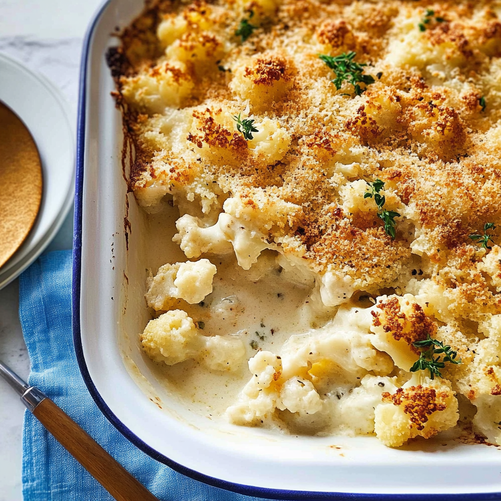 Recipe preparation for cauliflower gratin