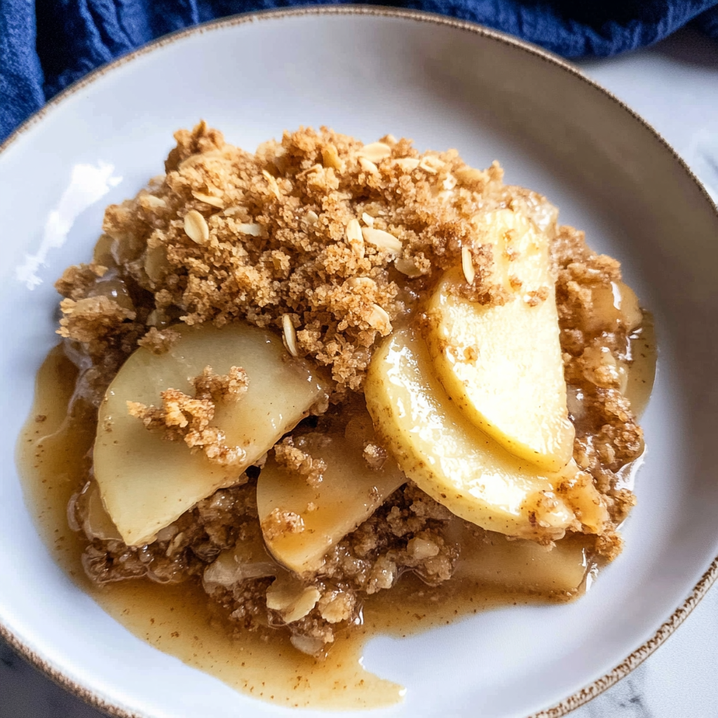 Recipe preparation for apple crisp with oat topping