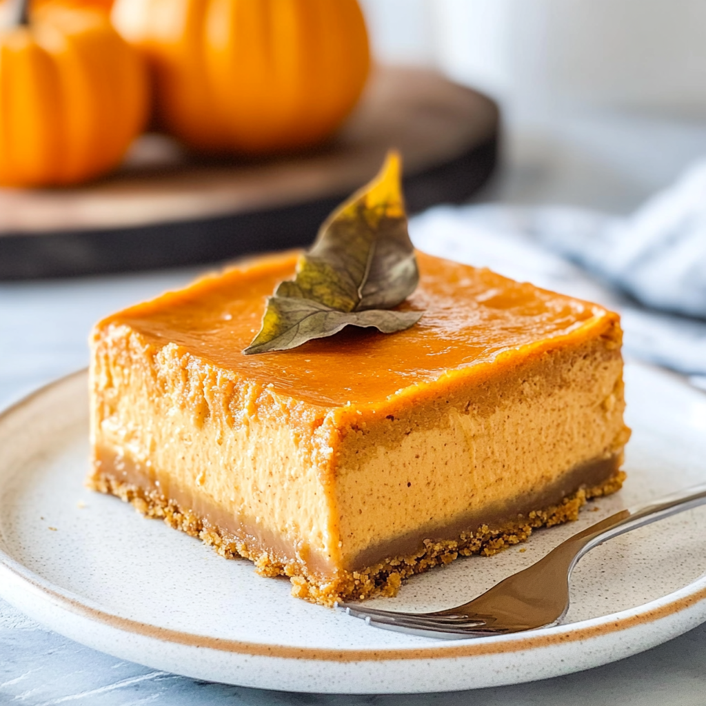 Recipe preparation for pumpkin cheesecake bars