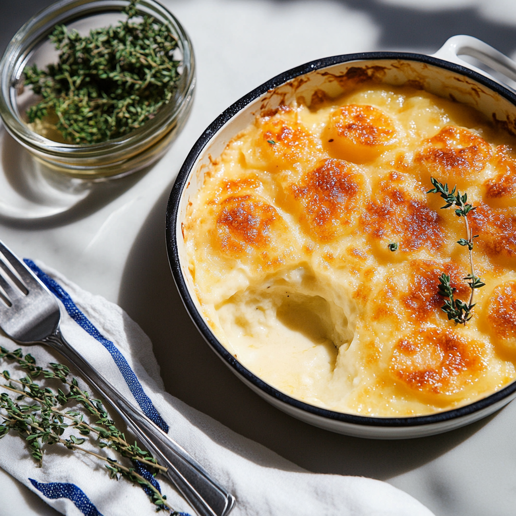 Recipe preparation for cheesy scalloped potatoes