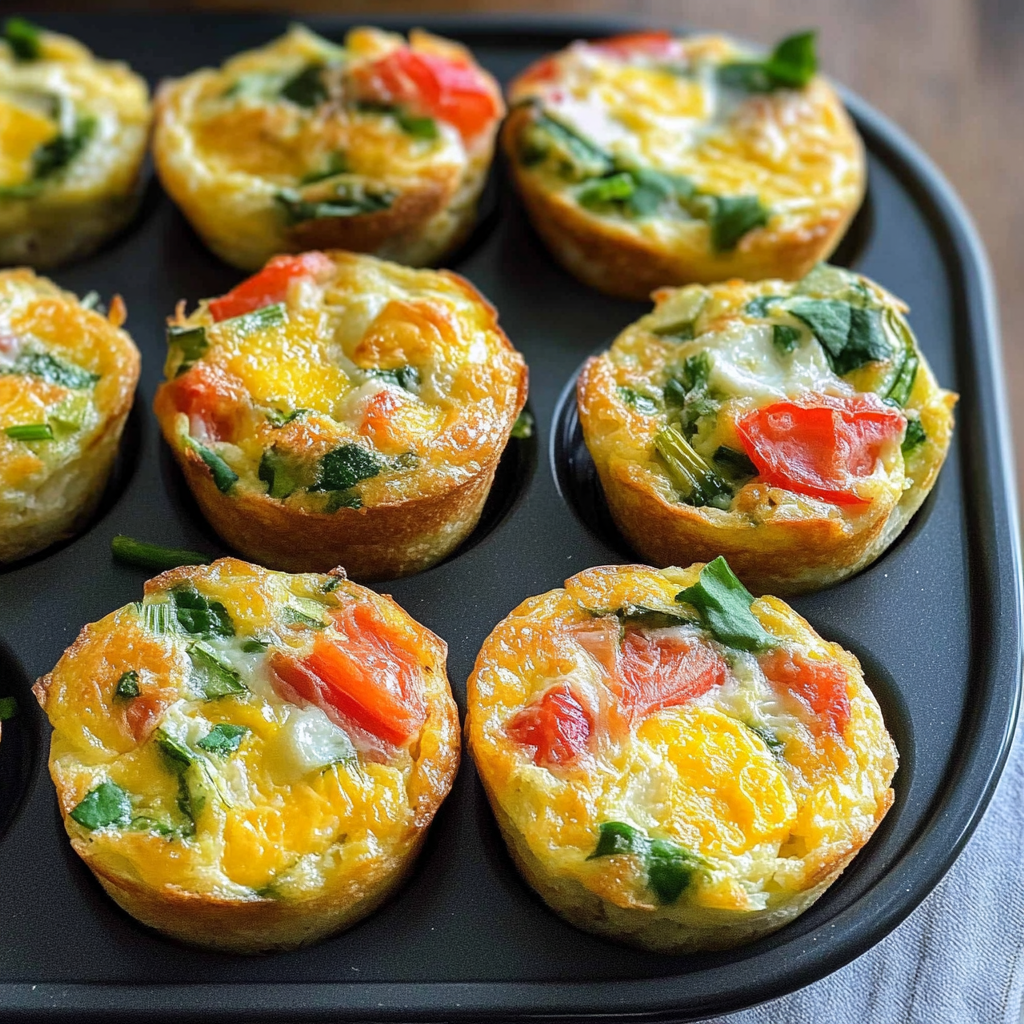 Recipe preparation for Egg White Muffins with Veggies