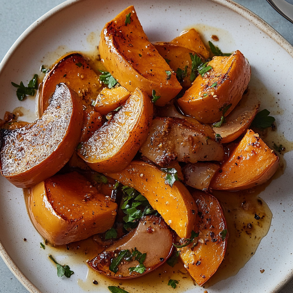 Recipe preparation for Roasted Butternut Squash