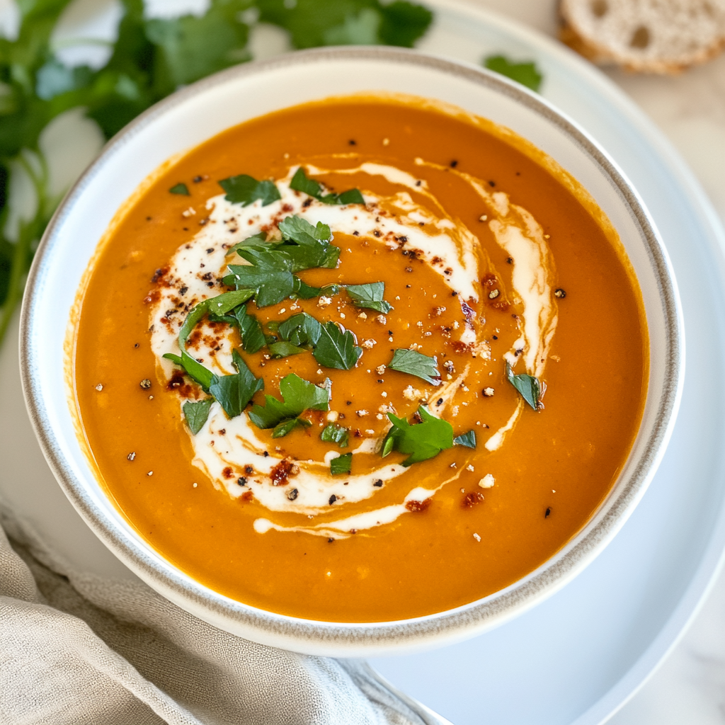 Recipe preparation for Roasted Butternut Squash & Sweet Potato Soup
