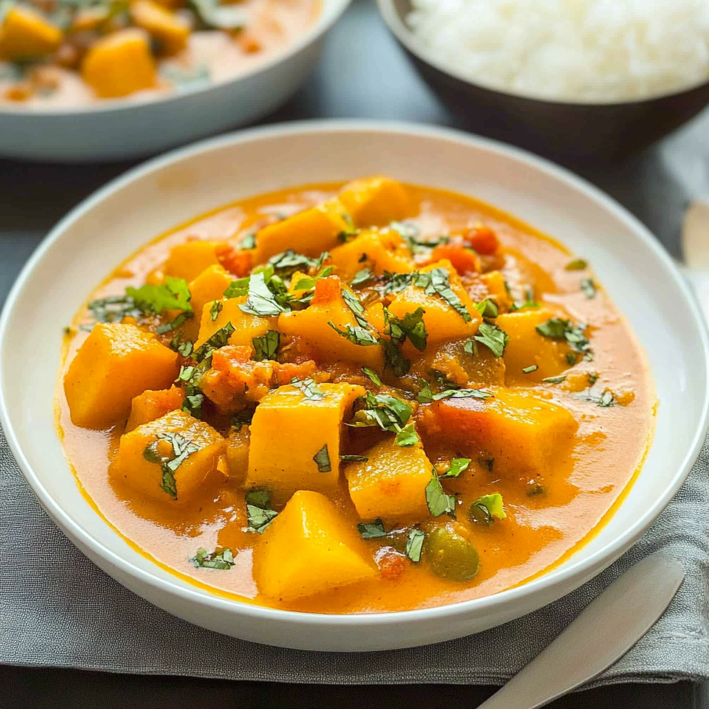 Recipe preparation for Butternut Squash Coconut Curry