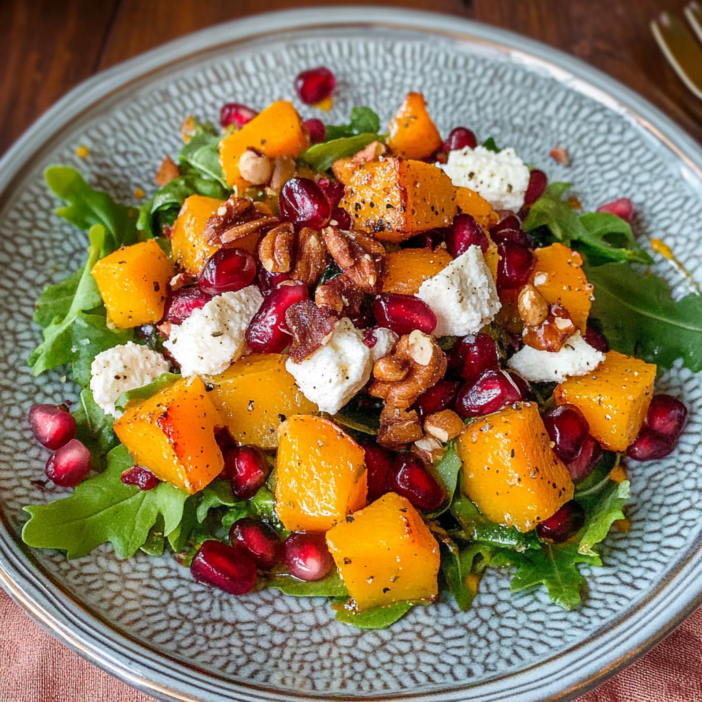 Recipe preparation for Butternut Squash and Pomegranate Salad