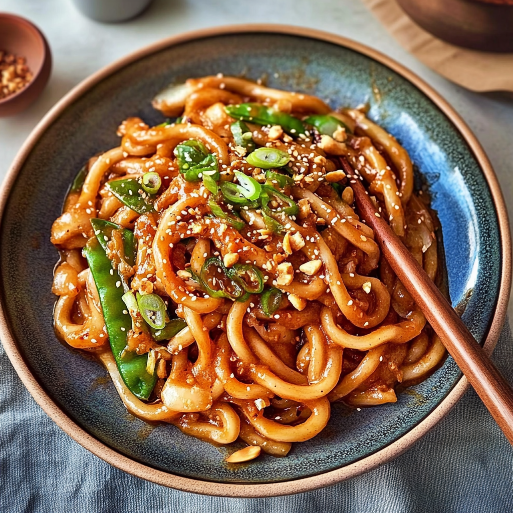 Recipe preparation for Spicy Peanut Butter Noodles