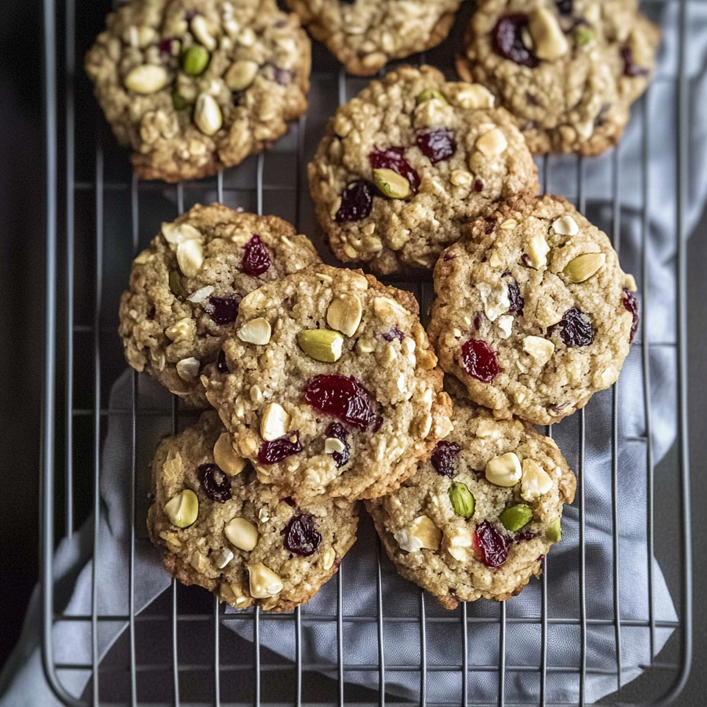 Recipe preparation for Cranberry Pistachio Oatmeal Cookies