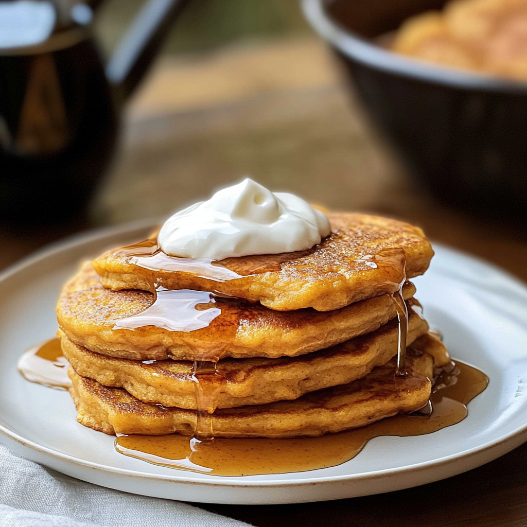 Recipe preparation for Fluffy Sweet Potato Pancakes