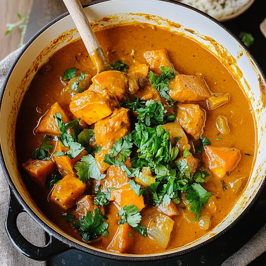 Recipe preparation for Sweet Potato Curry
