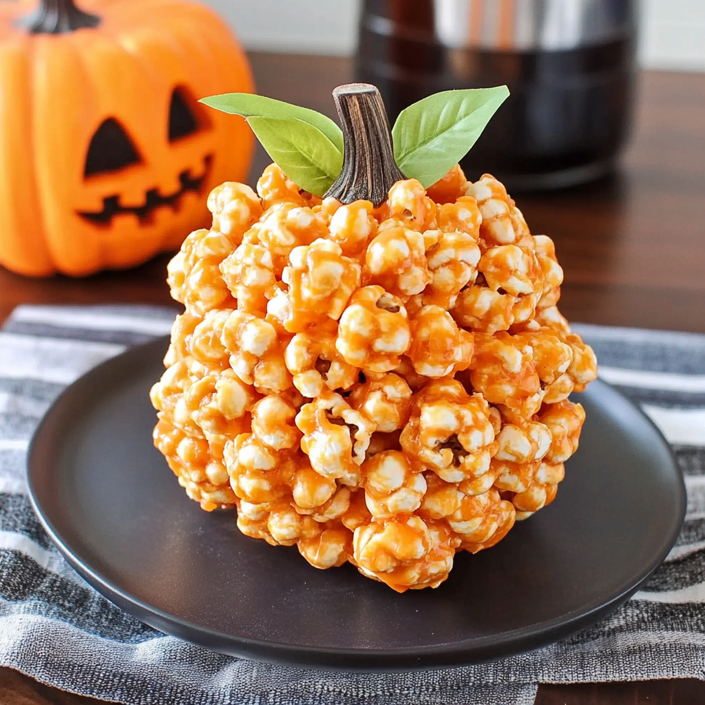 Recipe preparation for Jack-O’-Lantern Popcorn Balls