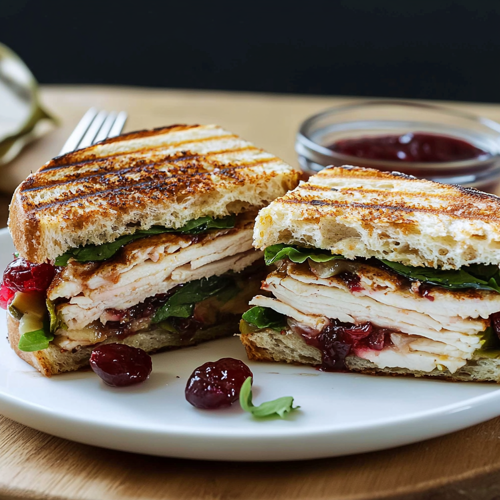 Recipe preparation for Turkey & Cranberry Panini