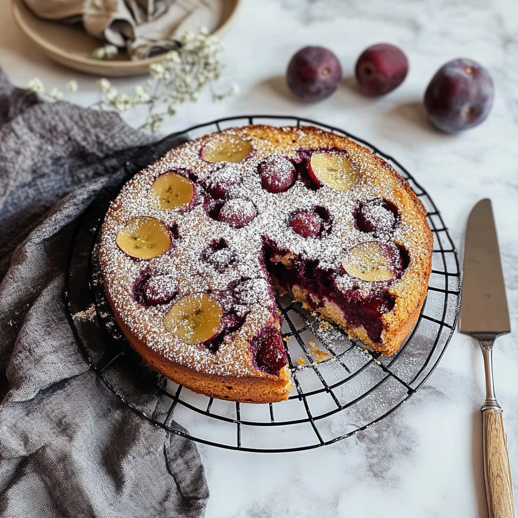 Recipe preparation for Plum & Almond Cake