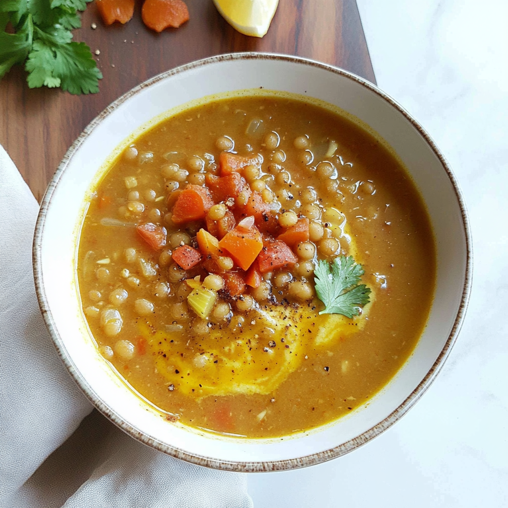 Recipe preparation for Coconut Lemongrass Lentil Soup
