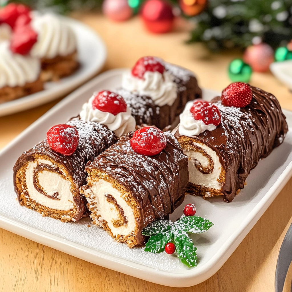 Recipe preparation for Mini Yule Log Shots